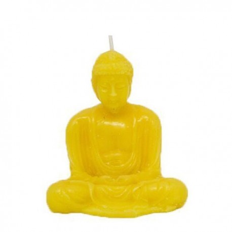 Vela amarilla con forma de Buda