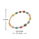 Pulsera Ojo Turco Grande de Colores en Acero Inoxidable Dorado Ajustable Amuleto de Protección Contra el Mal de Ojo
