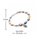 Pulsera Ojo Turco de Colores con Mano de Fátima en Acero Inoxidable Plateado Ajustable Amuleto de Protección Espiritual