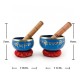 Pack 2 Cuencos Tibetanos Azules con Cojines y Mazos | Cuencos de Meditación y Relajación