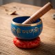 Pack 2 Cuencos Tibetanos Azules con Cojines y Mazos | Cuencos de Meditación y Relajación