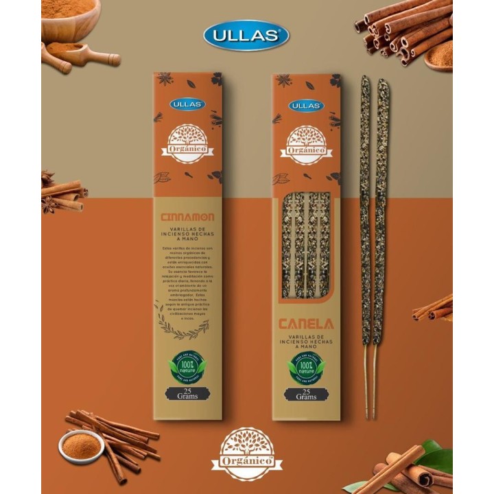 Incienso Orgánico 100% Natural Canela 25grs ULLAS