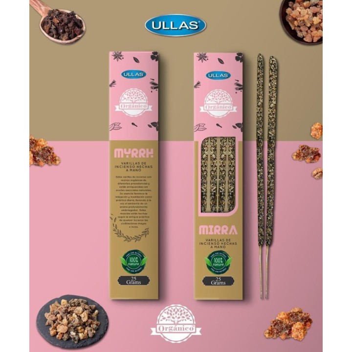 Incienso Orgánico 100% Natural Mirra 25 grs ULLAS