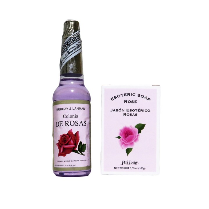 Jabón Esotérico 100 gr + Agua de Colonia 70 ml Rosas